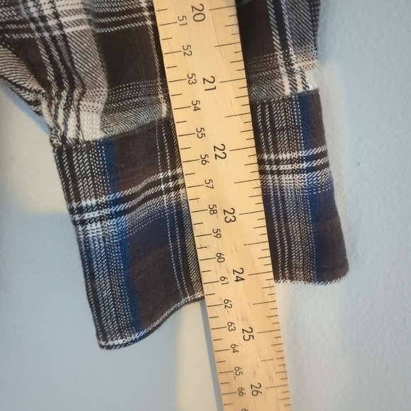 WindRiver Shirt Mens 3XL Brown Blue Plaid Flannel Long Sleeve Pearl Snap Outdoor - Picture 8 of 8